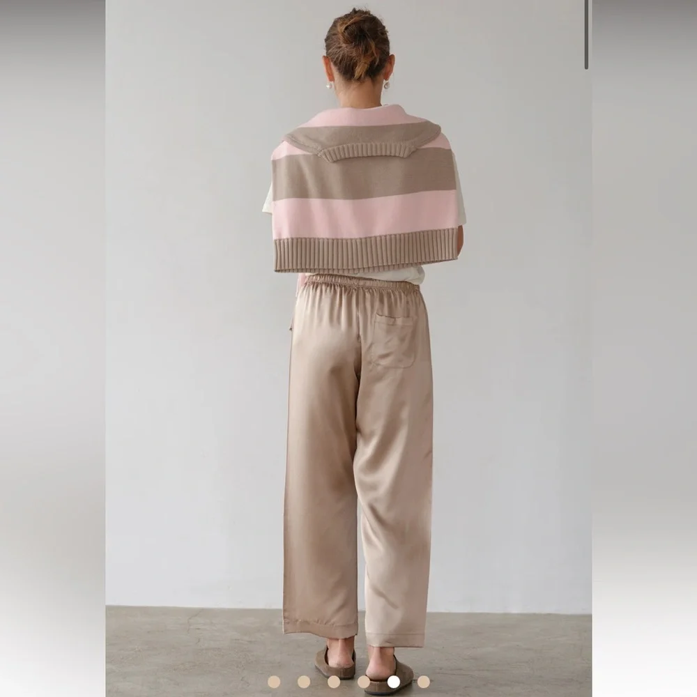 DONNI The Silk Stripe Crop Pant - Picture 3 of 5